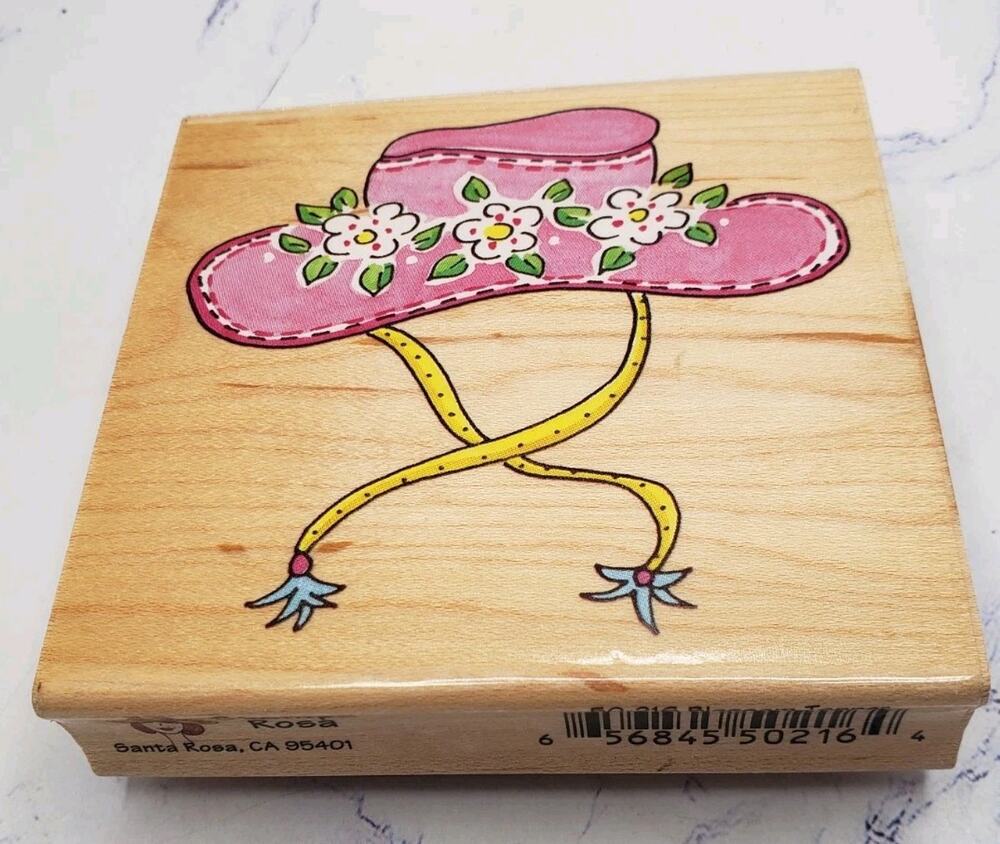 Stampa Rosa Marna Blossom Topper Glamour Girl Wood Mounted Rubber Stamp 50-216